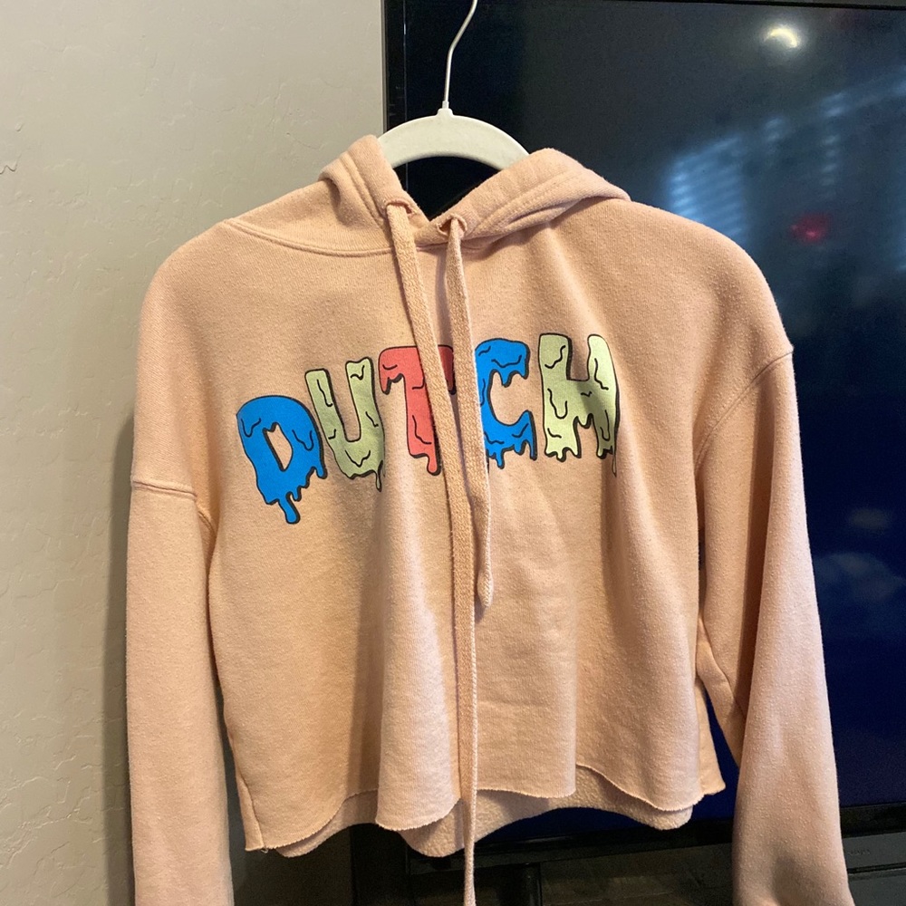 Pink cropped Dutch hoodie